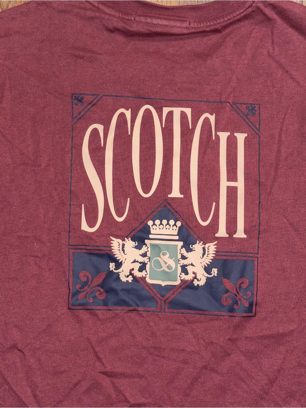 Scotch & Soda Amsterdam Graphic Logo T-Shirt Men’s Small Burgundy Short Sleeve - Picture 8 of 8